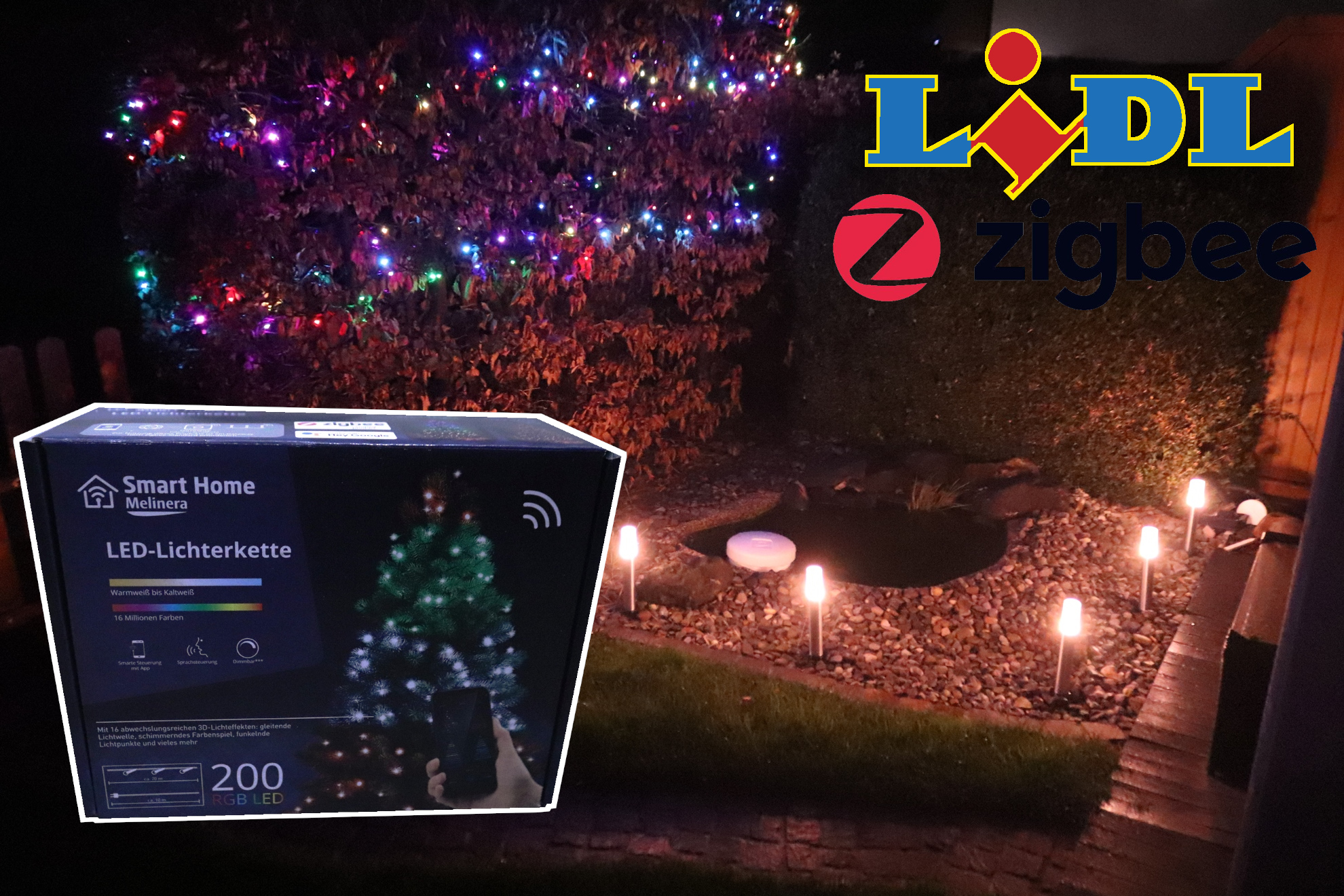Lidl Melinera Zigbee Lichterkette Kompatibilität zu Alexa und HUE