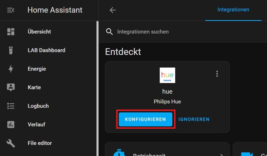 Home Assistant Philips HUE Integration